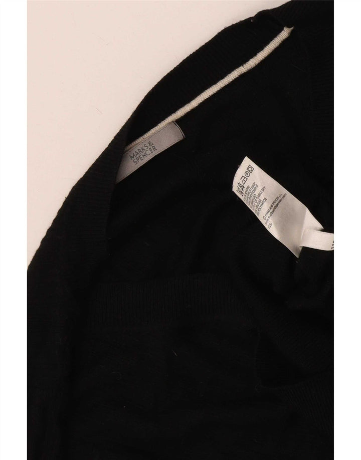 Marks & Spencer Suéter Corto con Cuello en V para Mujer UK 40 Medium Negro