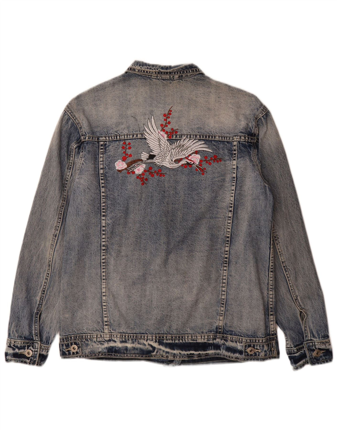 Place du Jour Chaqueta vaquera estampada para mujer EU 36 Small Azul Algodón
