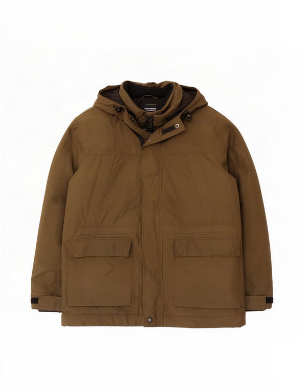 Marks & Spencer Chaqueta cortavientos con capucha para hombre UK 40 Large Algodón caqui
