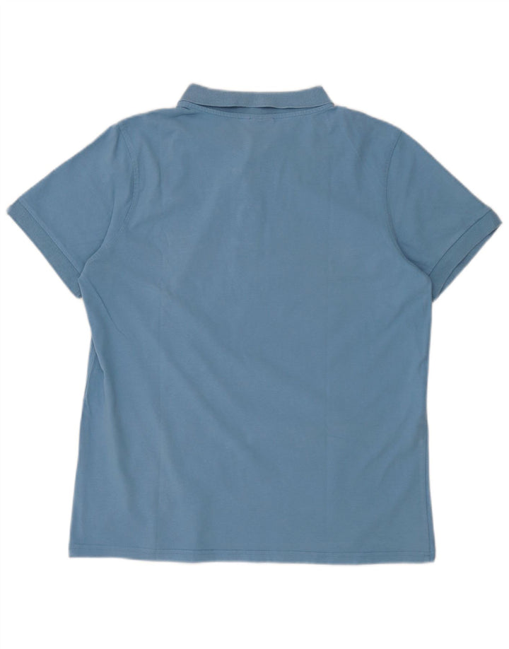 Polo Animal para hombre de algodón azul grande