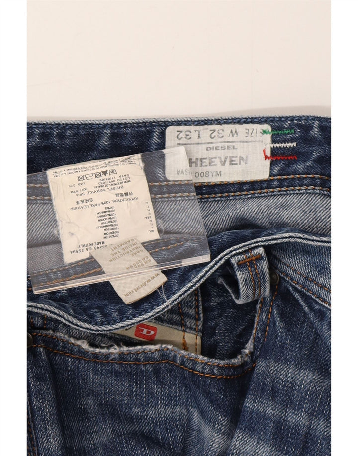 DIESEL Vaqueros rectos desgastados Heeven para hombre W32 L27 Algodón azul