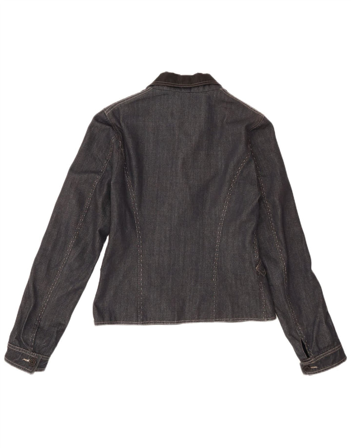 Ferre Chaqueta Blazer Vaquera De 1 Botón Para Mujer IT 46 Grande Algodón Azul Marino