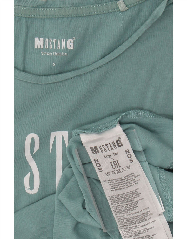 MUSTANG Camiseta gráfica para mujer Top UK 10 Small Green Cotton