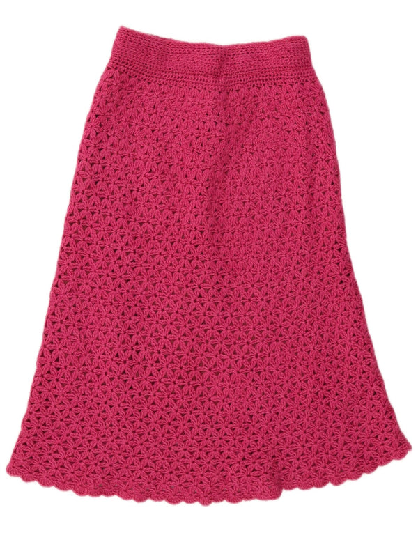 Vintage mujer punto A-Line falda W28 rosa medio