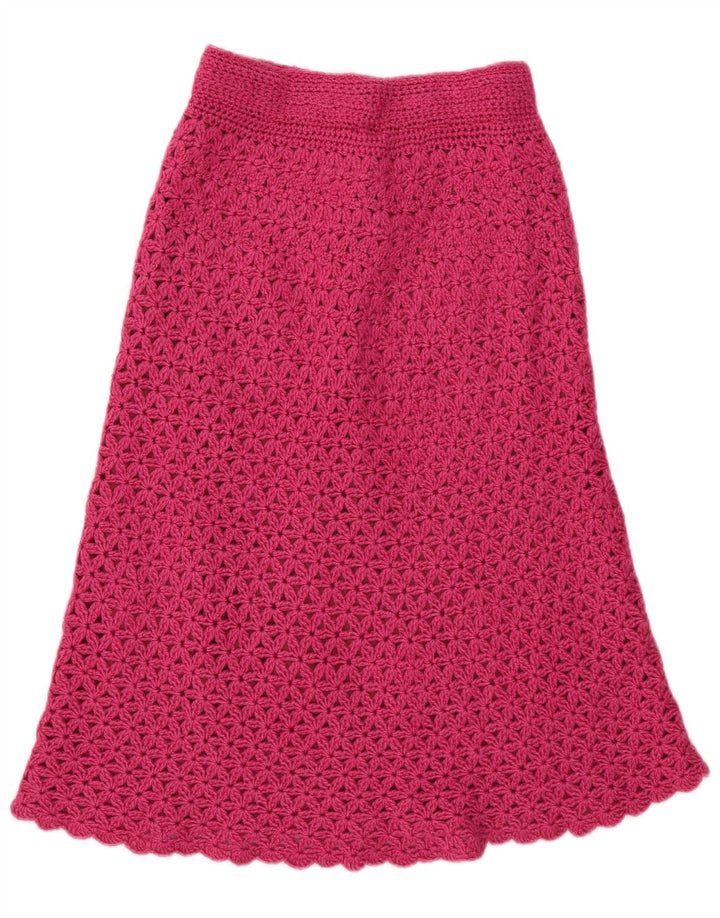 Vintage mujer punto A-Line falda W28 rosa medio