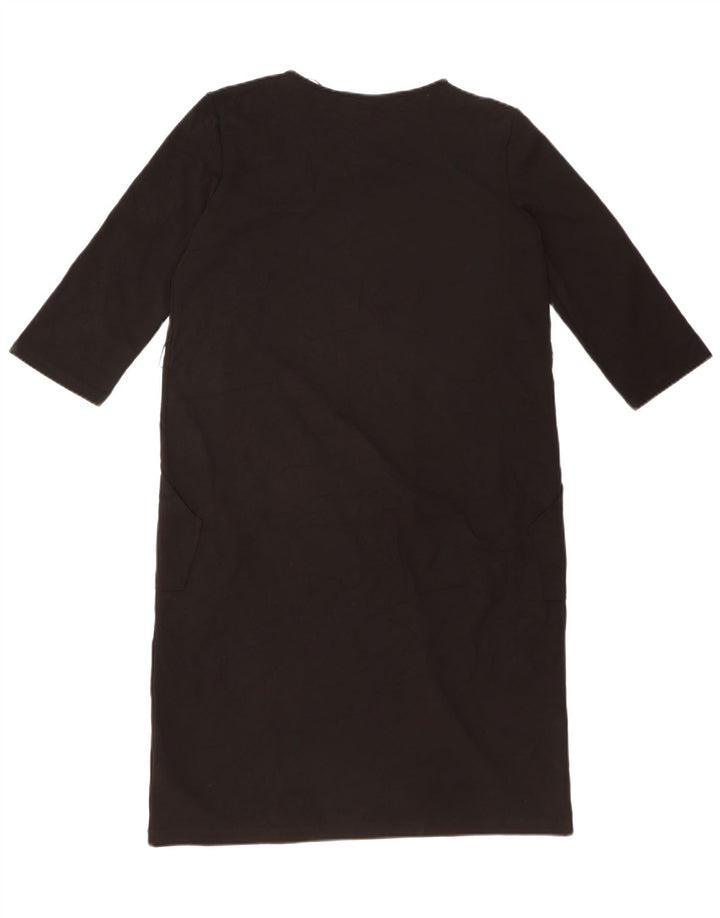 ZARA Vestido recto de manga 3/4 para mujer UK 44 Grande Poliéster negro