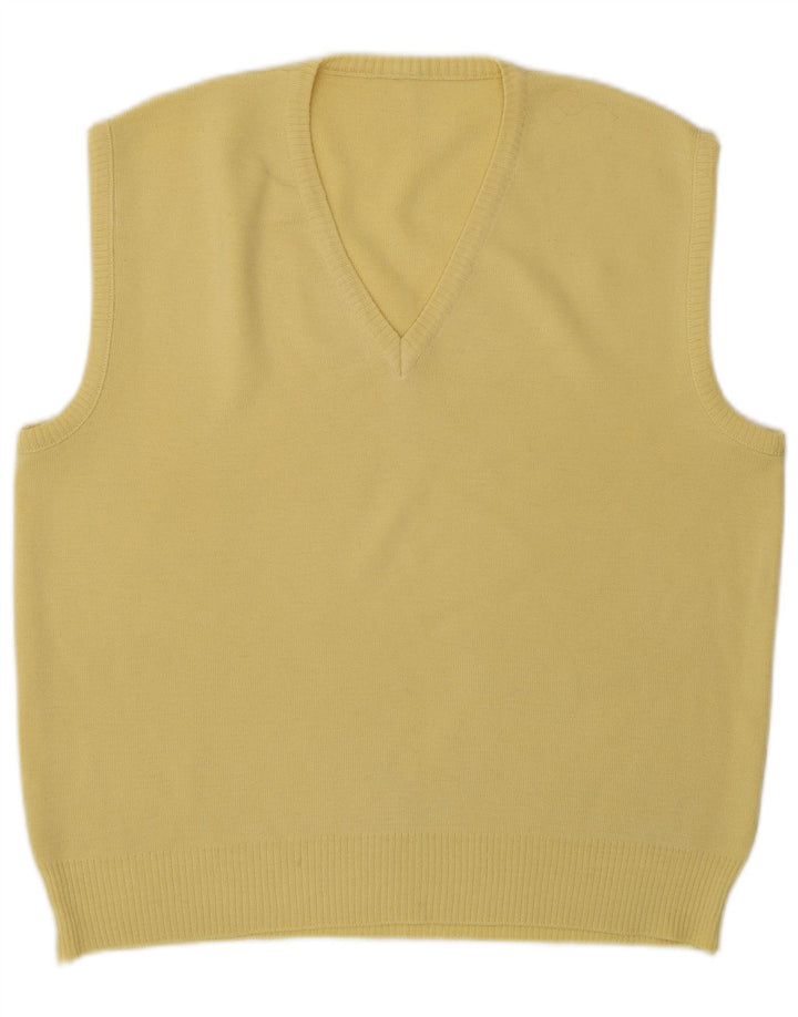 Vintage Hombres Chaleco Tank Top Medio Amarillo