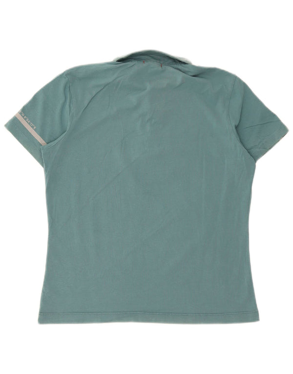 Slam Polo Mujer UK 44 Grande Algodón Azul