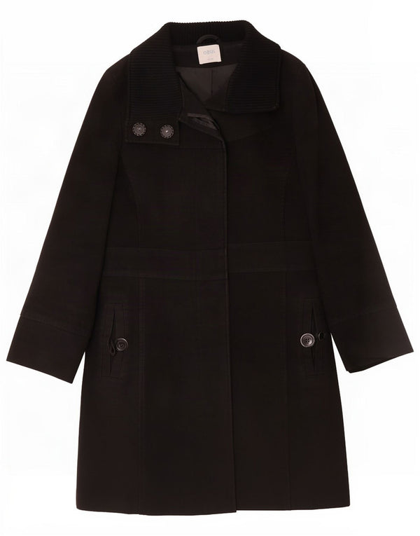 Abrigo Oasis para mujer UK 42 Medium Black Cotton