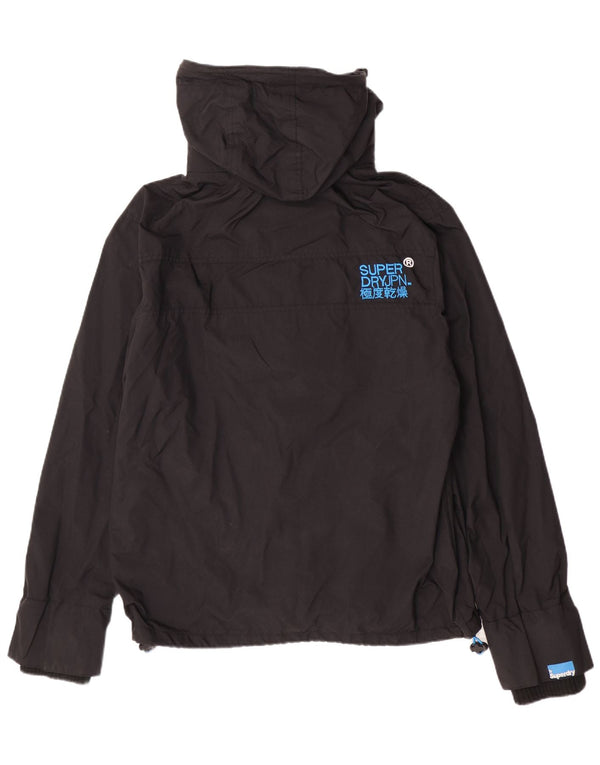 Superdry Chaqueta impermeable con capucha Windcheater para hombre, talla 40, color negro