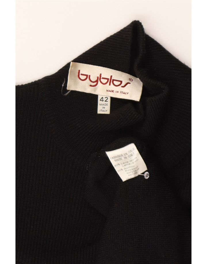 Vestido estilo jersey de manga larga para mujer Byblos IT 42 Medium Black Wool