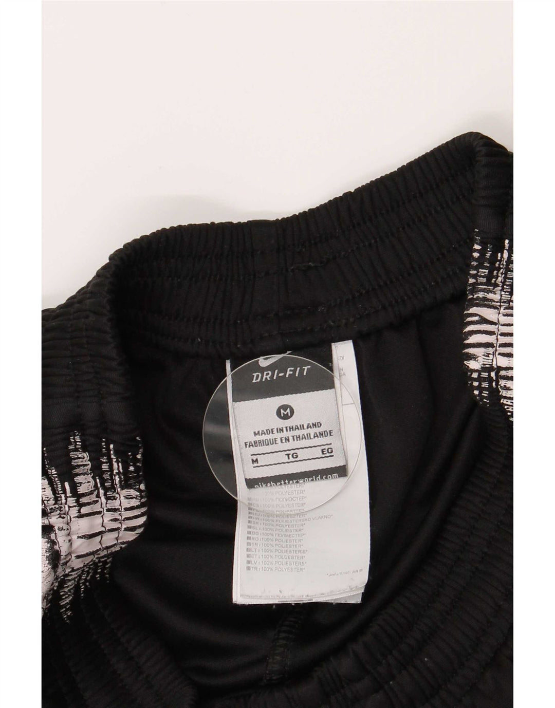 Pantalones de chándal Nike Dri Fit para hombre, poliéster a rayas negras medianas