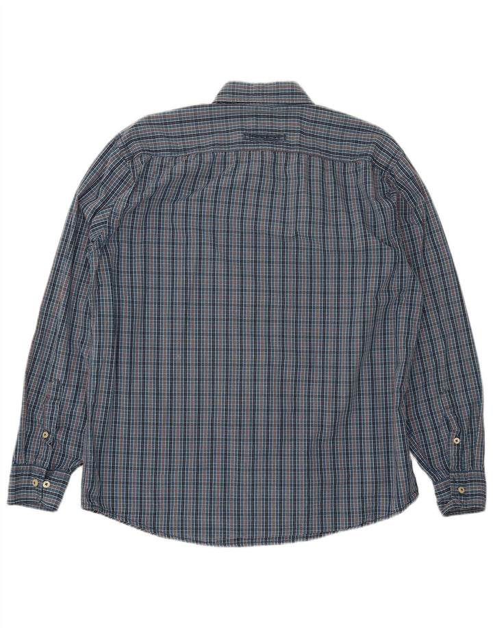 Camel Active - Camisa para hombre (algodón a cuadros, color azul marino)