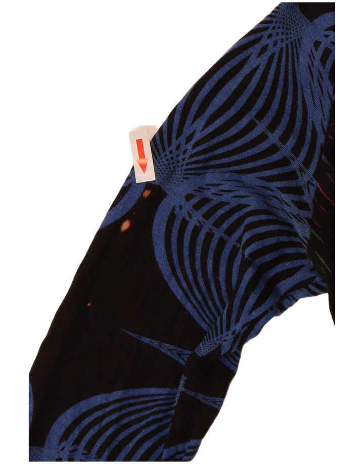 Desigual Mujer Gráfico Top Manga Larga UK 10 Small Viscosa Multicolor