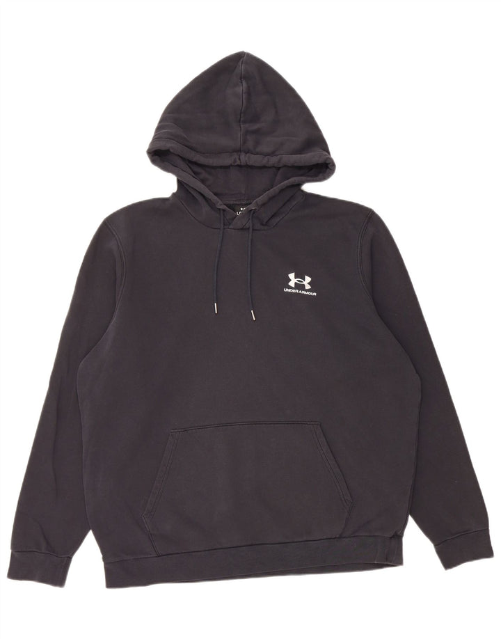 Under Armour Jersey con capucha para hombre, talla grande, algodón negro
