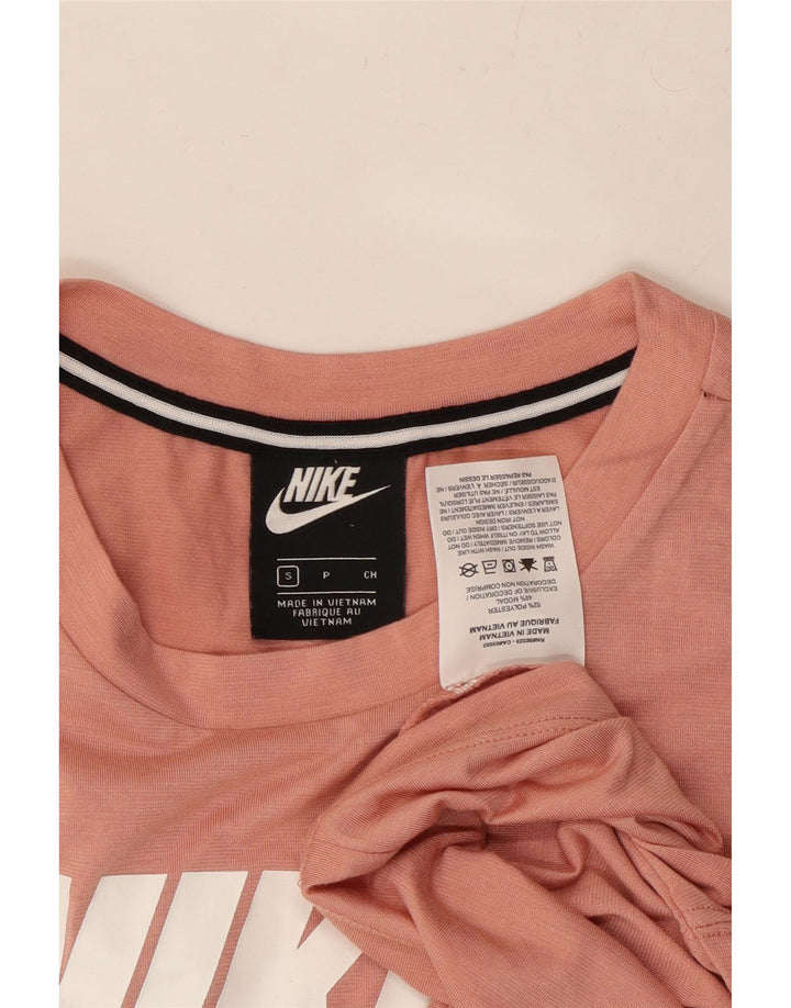 NIKE Camiseta corta gráfica para mujer UK 10 Small Pink Poliéster