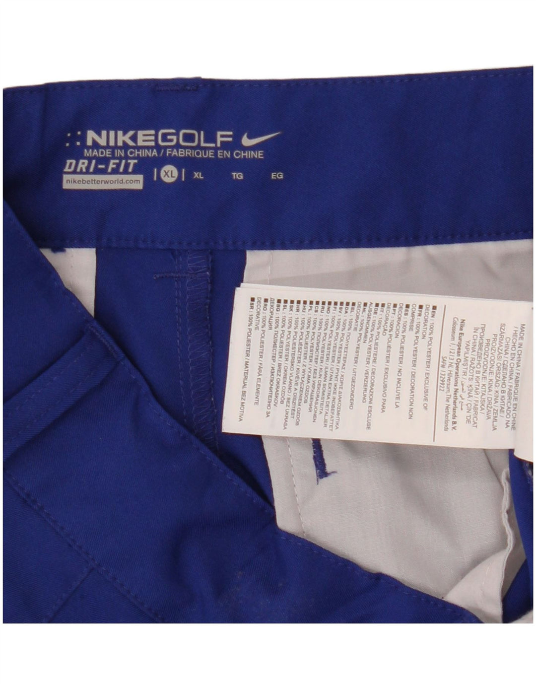 Pantalón chino recto Dri Fit para hombre Nike XL W34 L29 Poliéster azul