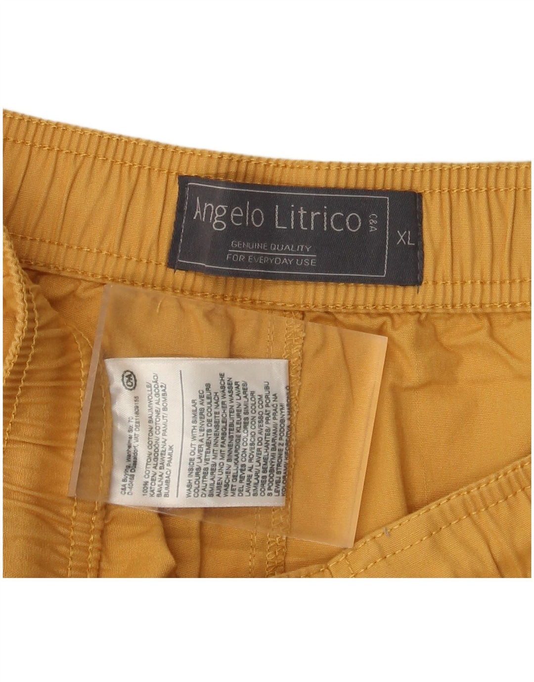 Angelo Litrico Shorts Hombre XL W40 Algodón Amarillo