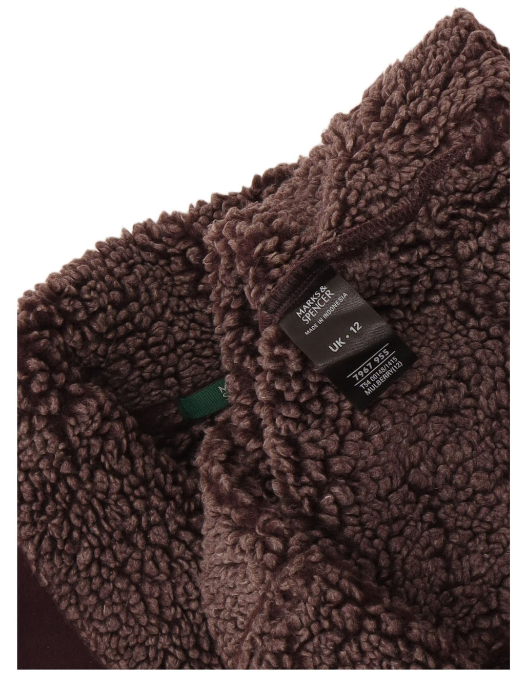 Marks & Spencer Chaleco Sherpa para mujer UK 42 Poliéster burdeos mediano