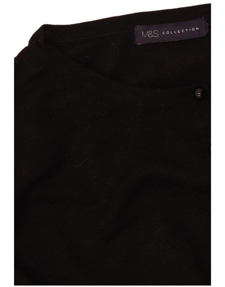 MARKS & SPENCER Suéter tipo cárdigan corto para mujer Reino Unido 40 Mediano Negro