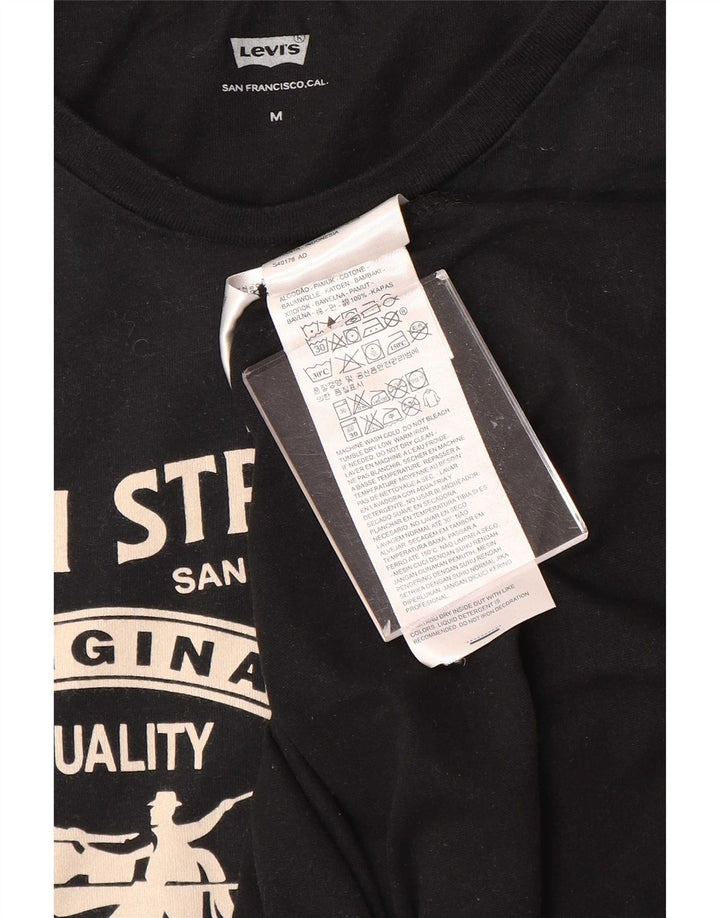 Levi's Camiseta gráfica para hombre Top Medium Black Cotton
