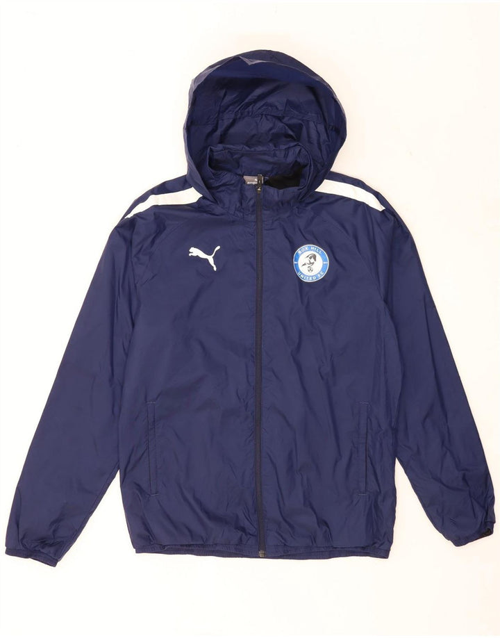 Puma Chaqueta impermeable con capucha para hombre UK 38 Medium Azul marino Colorblock Nylon