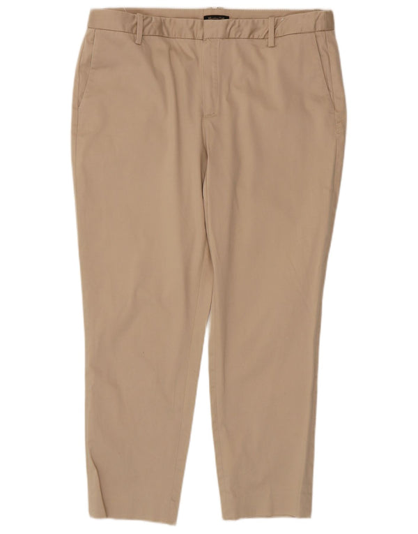 Massimo Dutti Pantalón Corto Cónico Mujer EU 44 XL W34 L25 Algodón Beige