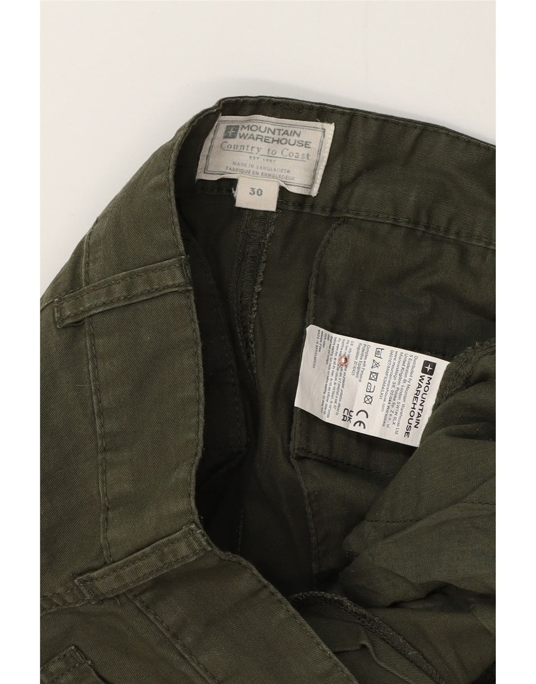 MOUNTAIN WAREHOUSE Pantalón cargo recto para mujer W30 L32 Algodón verde