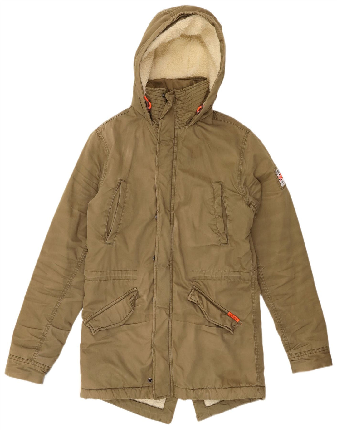 SUPERDRY Chaqueta Parka Sherpa con Capucha The Rookie para Hombre UK 36 Small Khaki