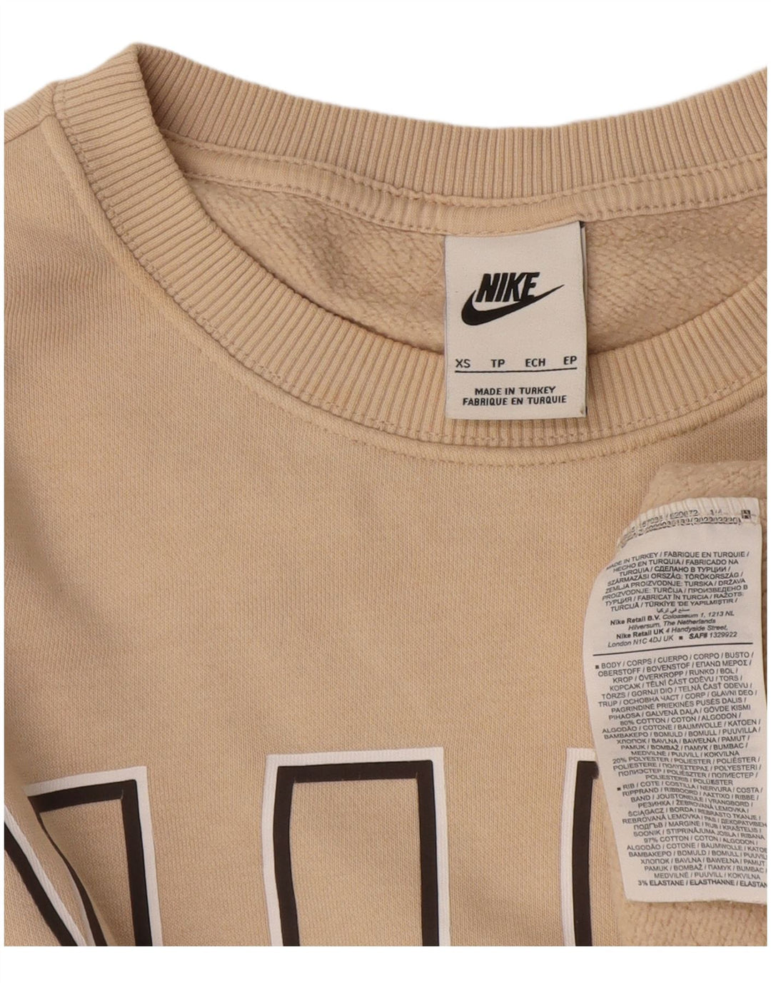 Sudadera Nike Hombre Graphic Jumper XS Algodón Beige