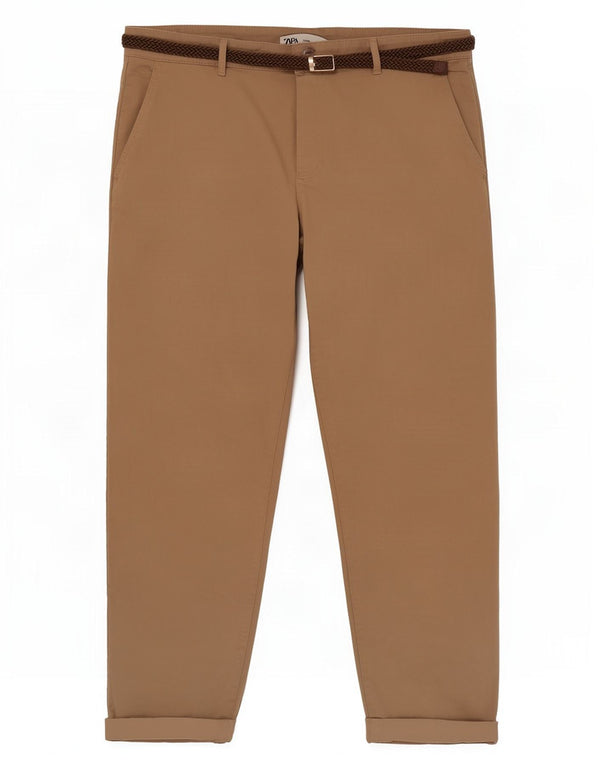 Zara Mujer Pantalones Cortos Cónicos EU 42 Large W32 L26 Algodón Beige