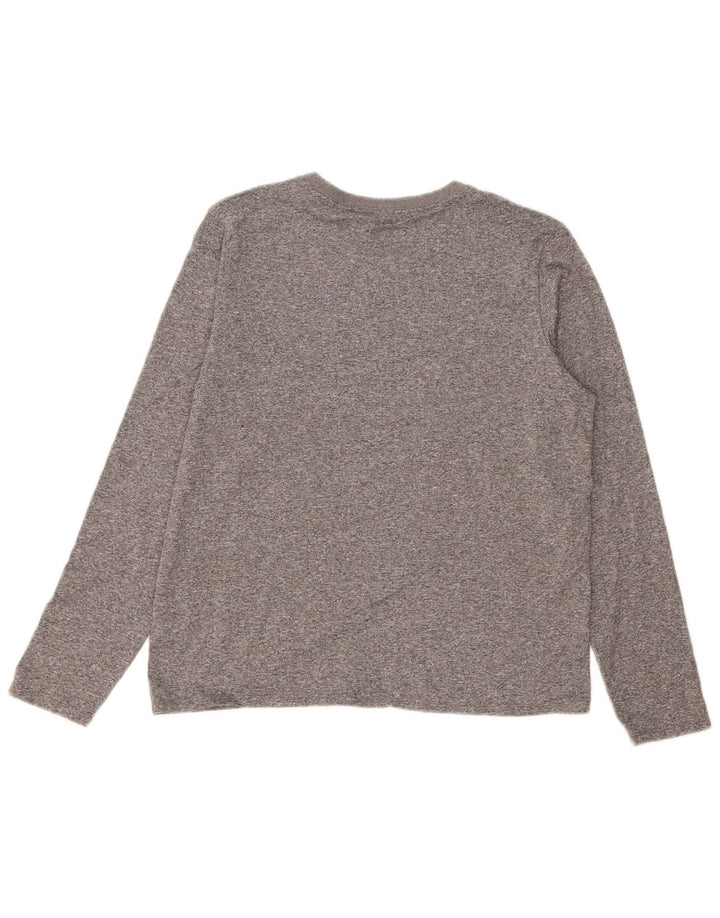 NIKE Mujer Dri Fit Graphic Top Manga Larga UK 44 Gris Medio Moteado