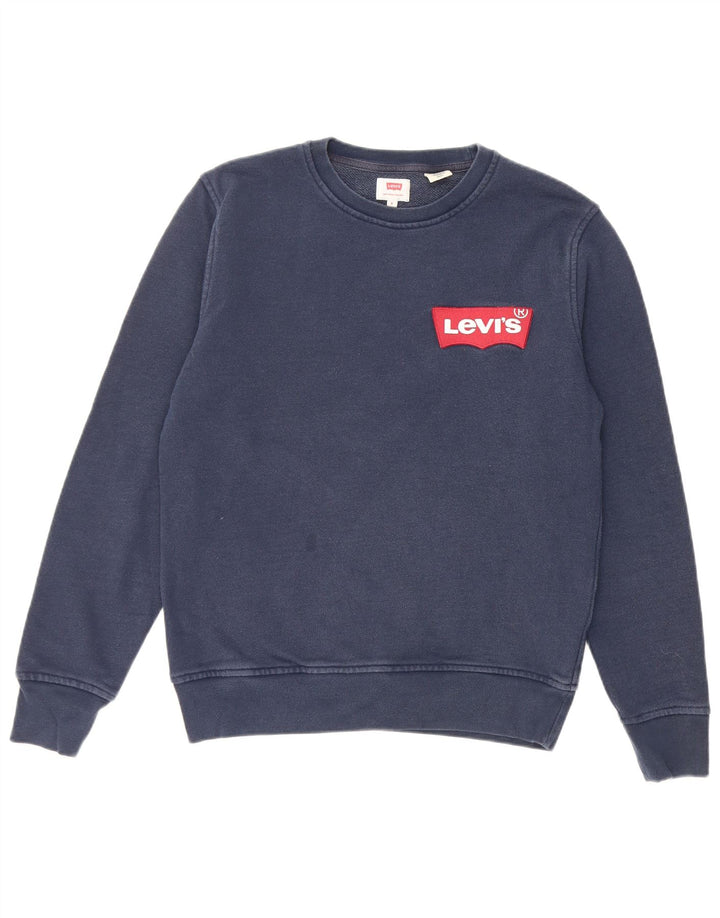 Levi's Hombre Sudadera Jumper Small Azul Marino Algodón