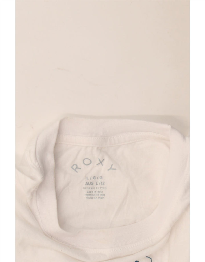 Roxy Camiseta gráfica para mujer Top UK 46 Large White Cotton
