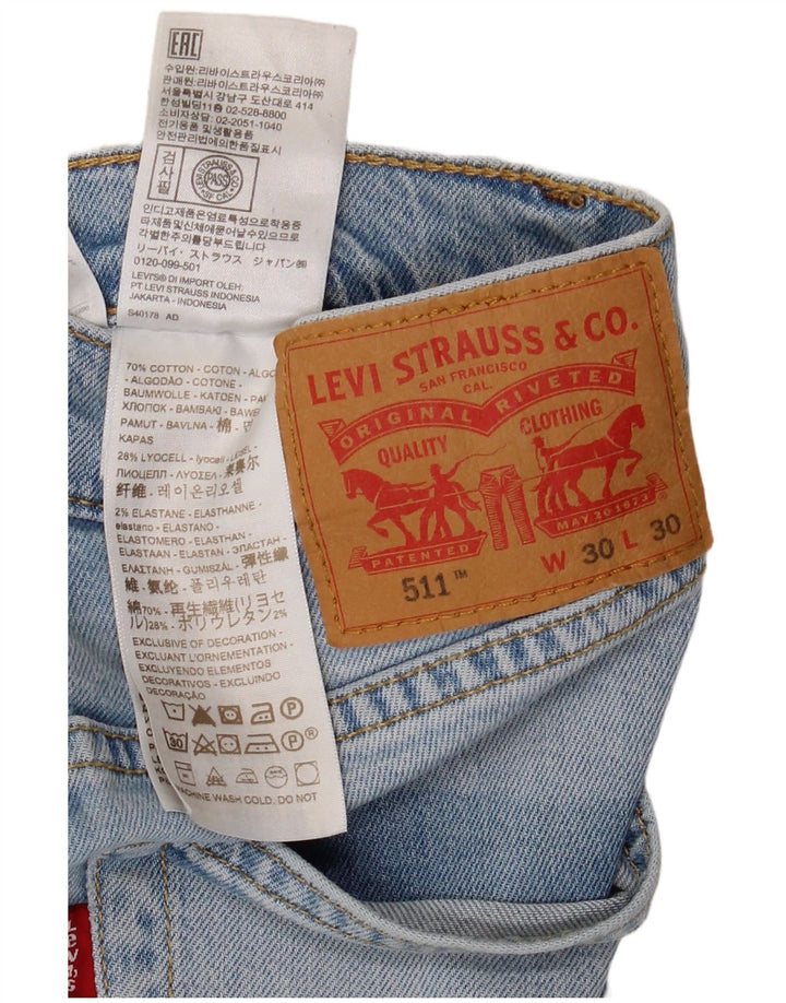 Levi's Hombre 511 Slim Jeans W30 L30 Algodón Azul
