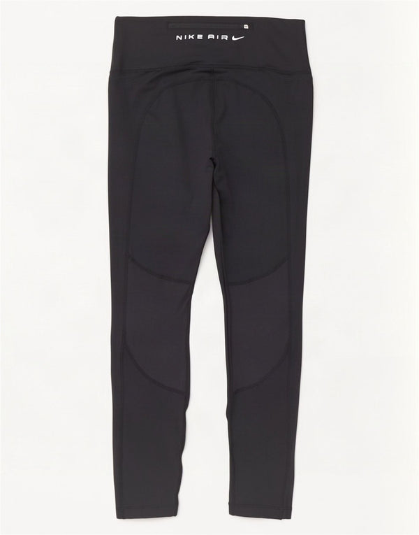 Nike Leggings cortos con gráfico Dri Fit para mujer UK 12 Mediano Negro Poliéster