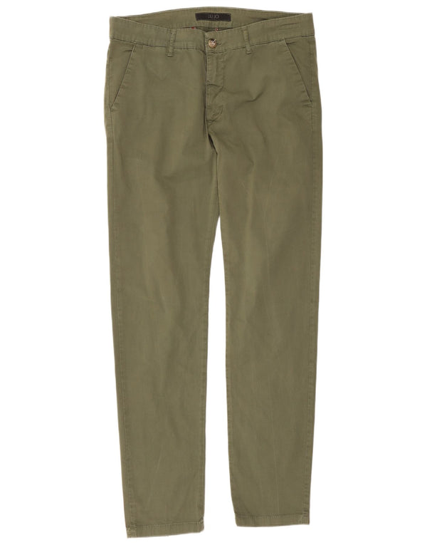Liu Jo Pantalón Chino Slim para Hombre IT 50 Large W34 L32 Algodón Caqui
