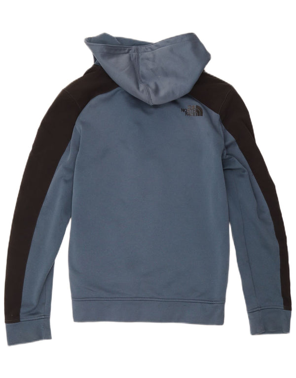 The North Face Boys Zip Hoodie Sweater 14-15 Years XL Blue Colourblock