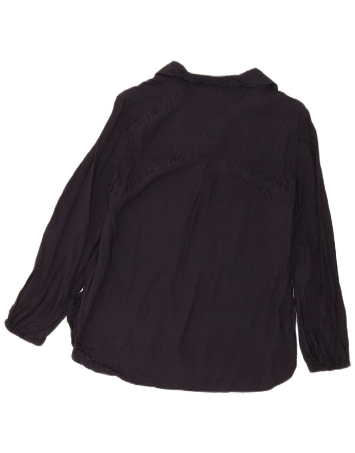 Marks & Spencer Camisa tipo pulóver para mujer UK 12 Medium Azul marino Viscosa