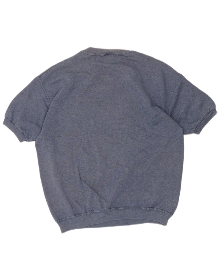Lee Hombre Sudadera De Manga Corta Jumper Large Azul Algodón
