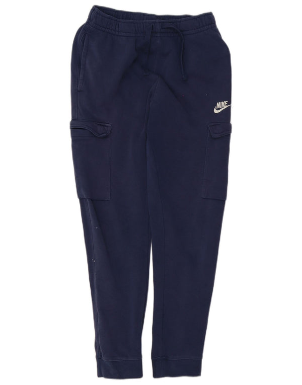 Nike Pantalones de chándal de ajuste estándar para niños de 12 a 13 años, talla grande, color azul marino