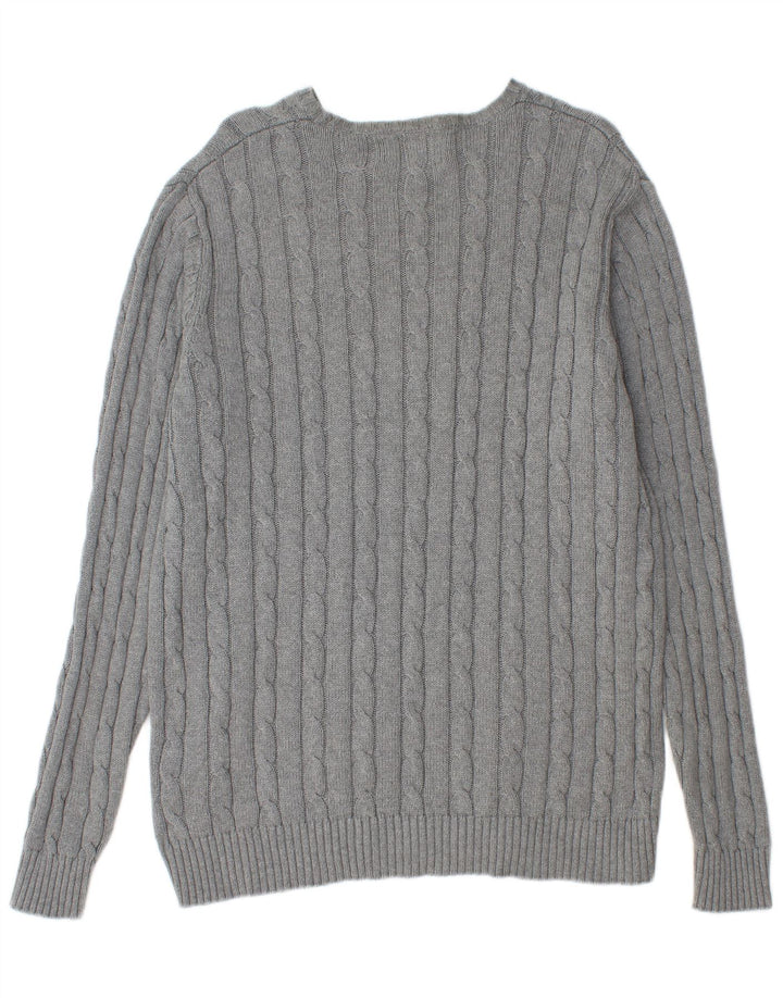 Marks & Spencer Suéter tipo jersey con cuello barco en color azul para hombre, talla grande, gris