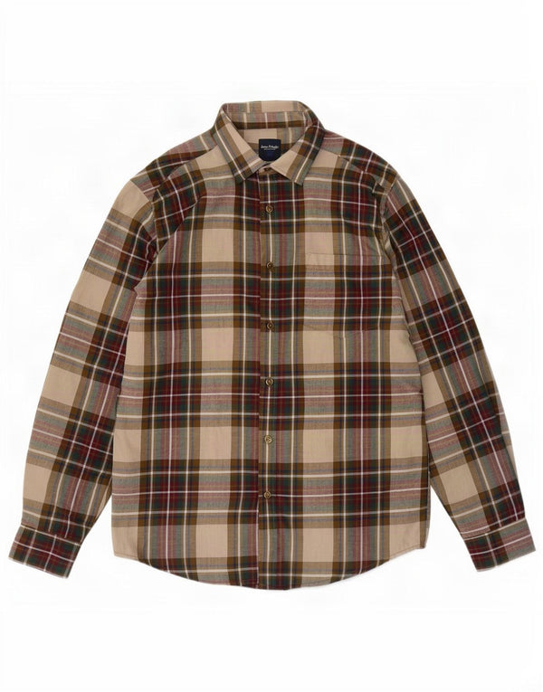 Camisa de franela para hombre James Pringle Poliéster a cuadros beige pequeño