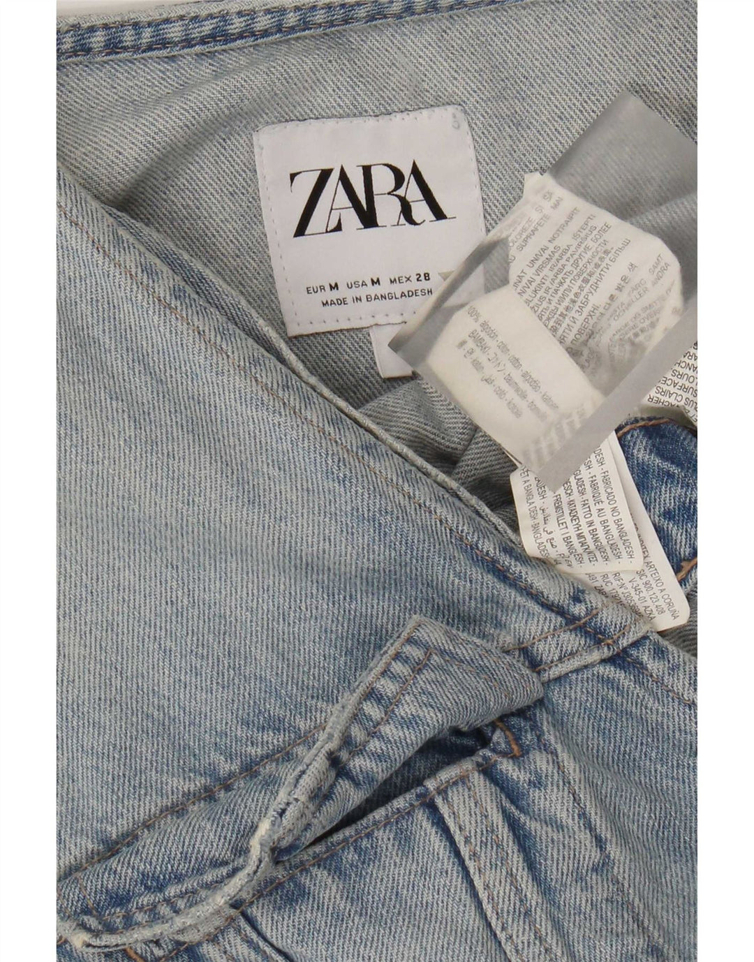 Zara Mujer Denim Playsuit UK 12 Algodón Azul Medio
