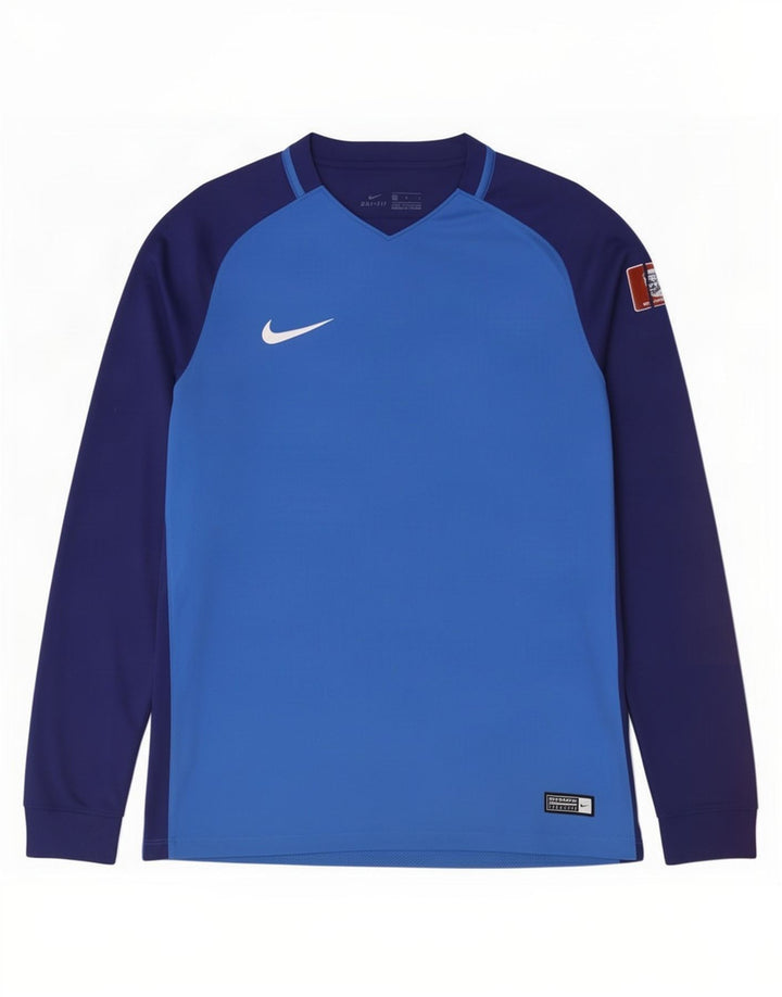 Nike Camiseta Dri Fit Graphic De Manga Larga Para Hombre Poliéster Color Block Azul Medio