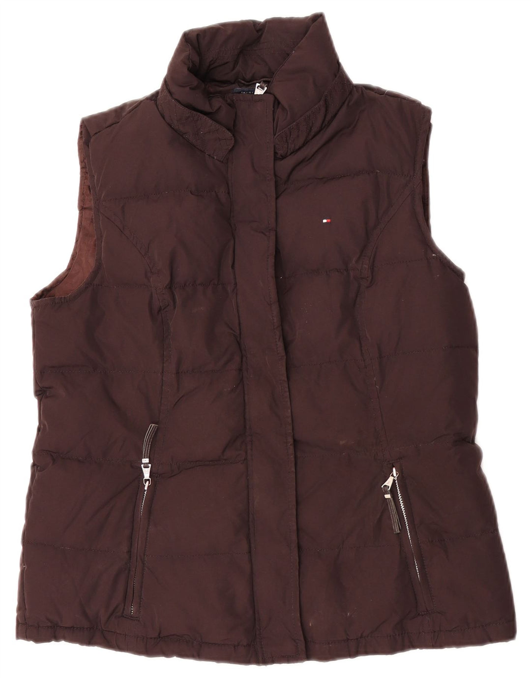 Tommy Hilfiger Chaleco acolchado para mujer UK 40 Grande Poliéster marrón