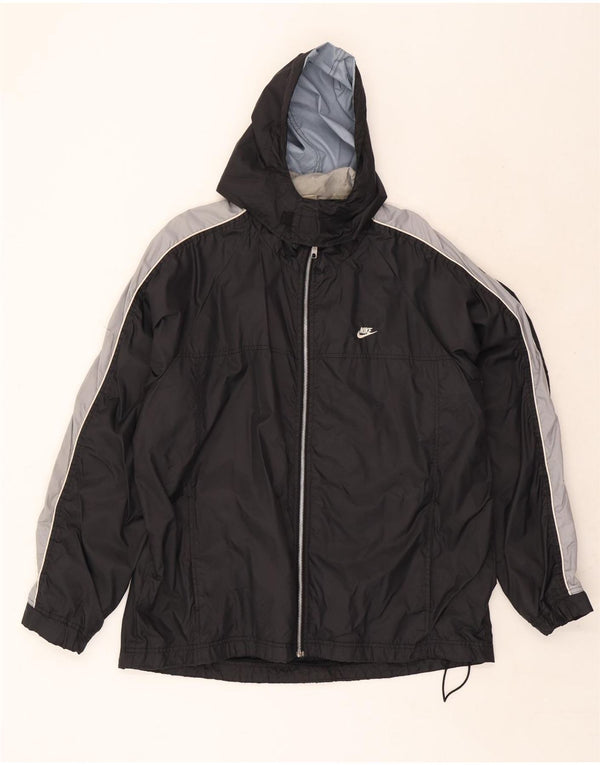 Nike Chaqueta impermeable con capucha para hombre UK 45/47 XL Negro Colorblock Nylon
