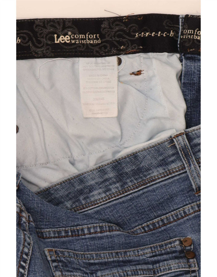 Lee Vaqueros Rectos Elásticos Mujer W38 L29 Algodón Azul