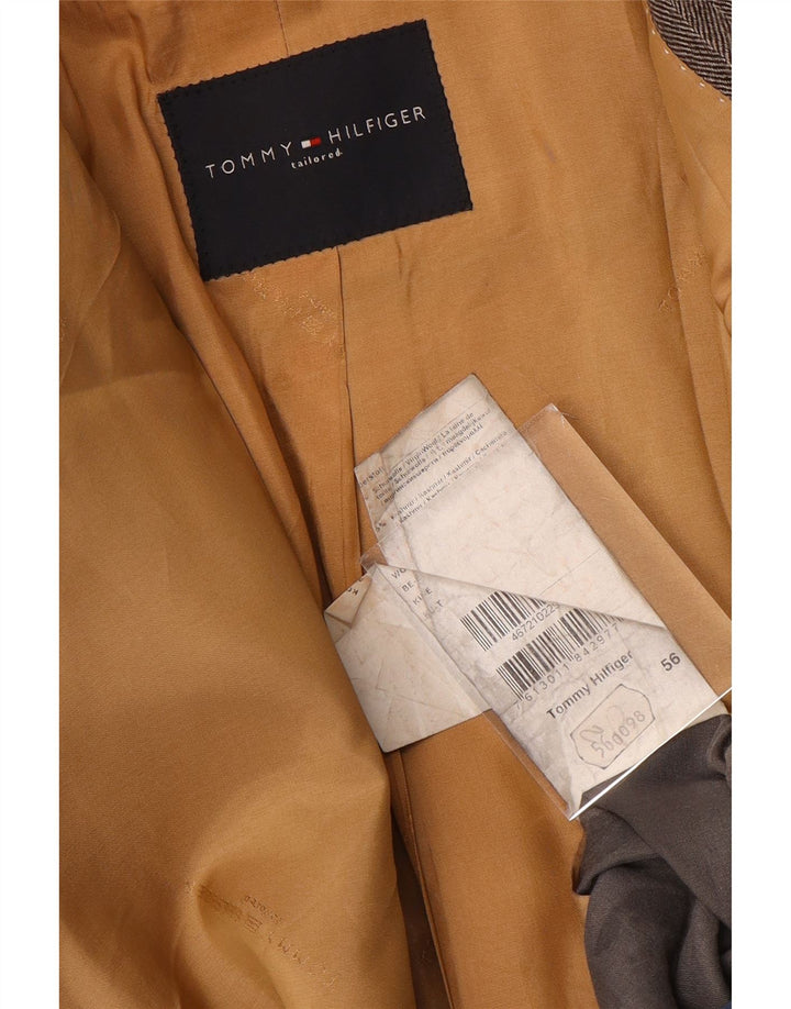 Tommy Hilfiger Chaqueta tipo blazer con 2 botones para hombre IT 56 3XL Lana en espiga gris