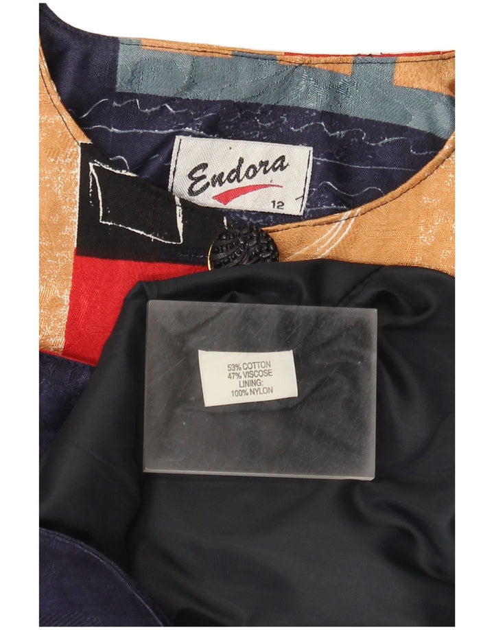 Endora Chaqueta Blazer de 4 Botones para Mujer Reino Unido 12 Mediana Patchwork Multicolor